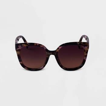 Women's Marble Tortoise Shell Square Sunglasses - A New Day™ Pink