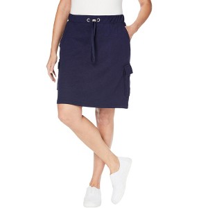Woman Within Knit Cargo Skort - 1 of 3