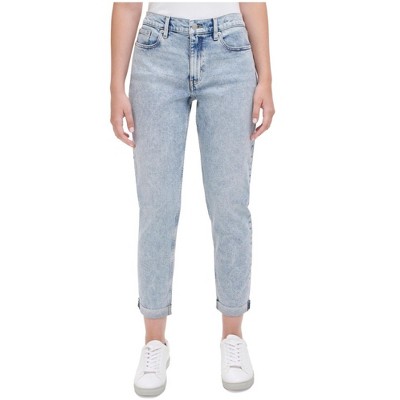 Calvin Klein Womens Tapered Slim Fit Jeans