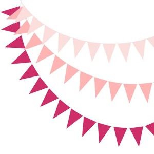 Unique Bargains 49ft Felt Fabric Triangle Bunting Garland Party Banner 1 Pcs - 1 of 4