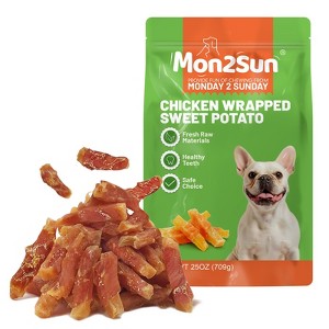 MON2SUN Dog Treats Rawhide Free Chicken Wrapped Sweet Potato Dog Snacks(Chicken, 1.56 Pound-Pack of 1) - 1 of 4