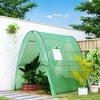 Outsunny 6' x 6' x 6.6' Hoop House Greenhouse with Sandbags and Hemmed PE Cover, Portable Walk-In Tunnel Green House with 2 Doors - image 2 of 4