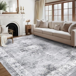 Runner Rug Machine Washable Non-Slip Kitchen Hallway Vintage Distressed Carpet Throw Floor Medallion Area Rug - 1 of 4