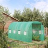 15' x 7' x 6.5' Walk-in Tunnel Hoop Greenhouse House for Outside with PE Cover, Steel Frame, Roll-Up Zipper Door & Windows - 2 of 4