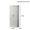 VYNXARIA White 60" Height Simplistic Modern Double Door Storage Cabinet,Storage Cabinets with doors and shelves - 4 of 4