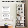 7-Tier Rotating Shoe Rack Tower, 360° Revolving Shoes Organizer with 28-32 Pairs Storage, White Free-Standing Spinning Shoe Display Carousel - 3 of 4