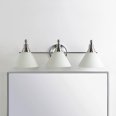Nickel and Clear Glass 3-Light Wall Sconce