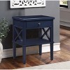 Vynxaria Madison Midnight Blue Nightstand ¨C Stylish and Functional with Open Shelf and Full Extension Drawer for Modern Bedrooms - 3 of 4