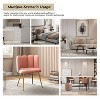 Barbara Contemporary Velvet Vanity Stool for Makeup Room, Moden Accent Side Chairs for Living Room with Shell Back and Golden Metal Legs | ARTFUL LIVING DESIGN - 3 of 4