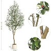 6FT 2pcs Artificial Olive Tree with Planter & Basket, Tall Faux Olive Trees for Indoor Home Decor - 4 of 4