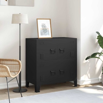 Storage Chest Black Steel Standard Storage Chest RectangularvidaXL
