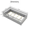 Lycvki Wood Children's Floor Bed with Security Barrier and Door - 3 of 4