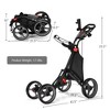 Costway Folding 4 Wheels Golf Push Cart W/Bag Scoreboard Adjustable Handle Red\Blue\Gray\Green - image 2 of 4