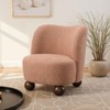 Sapphtopaz Modern Boule Accent Chair with Curve Backrest Upholstered Lounge Chair with Wooden Ball Feet Comfy Chair for Living Room, Bedroom - 2 of 4