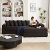 KWPZQEB 104" Luxe Oversized L-Shaped Sofa with Chaise, Corduroy Sectional Couches with 8 Pillows & 2 Armrest Storage Space, Upholstered Sofa - 3 of 4
