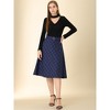 INSPIRE CHIC Women's Tartan Plaid High Waist Belted Vintage A-Line Midi Skirt - 3 of 4