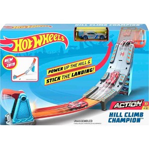 Hot Wheels Toy Car Track Set Hill Climb Champion Playset with 1:64 Scale Vehicle, Launch Uphill to Score Points & Win - 1 of 4