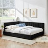 KTMBDW Full Size Velvet Bed Frame, Upholstered Tufted Sofa Bed Frame with Comfortable Backrest and Armrests for Bedroom, Living Room - 2 of 4