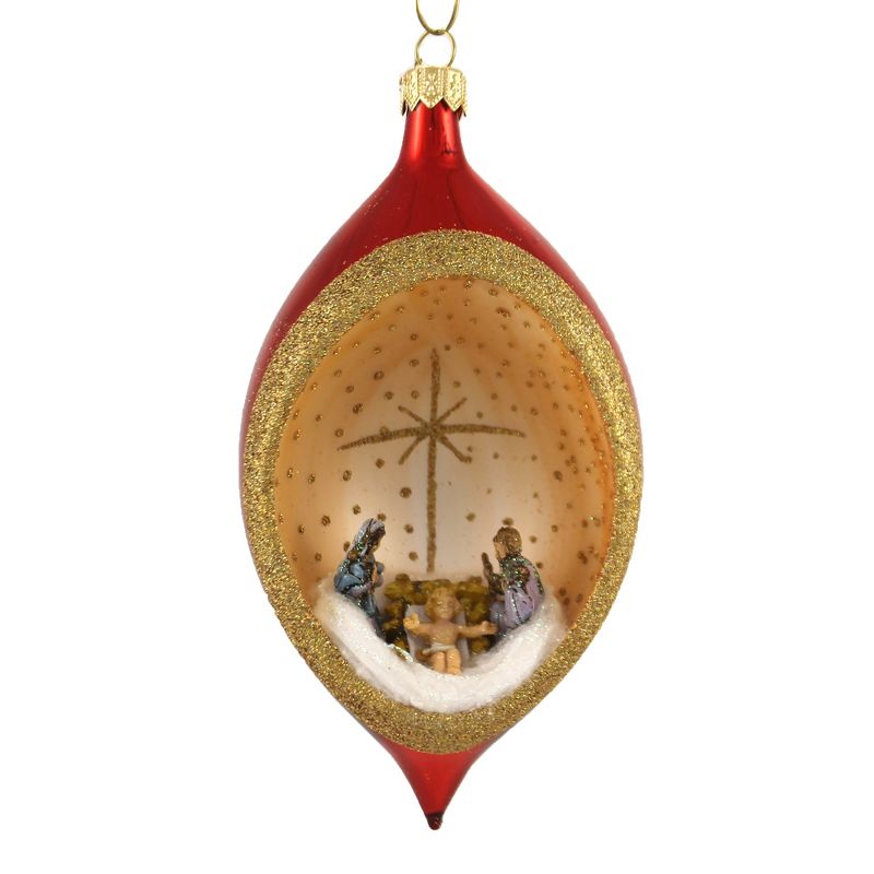 Italian Ornaments 6.0 Inch 80Mm Teardrop Nativity Ornament Italian Religious Tree Ornaments, 1 of 4