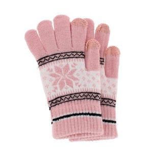 CTM Women's Snowflake Pattern Touchscreen Winter Gloves - 1 of 3