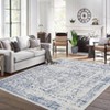 Washable Vintage Distressed Floral Print Area Rugs for Bedroom Living Room, Soft Non Slip Low Pile Carpet - 3 of 4