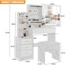 Vanity Desk with Mirror and LED Lights, Makeup Vanity Desk with Sliding Lighted Mirror, Dressing Table with 4 Drawer - 2 of 4
