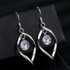 Sterling Silver Earrings - Glistening Diamond Earrings, Ideal for Brides - Stylish Silver Dangle Earrings - 3 of 4