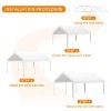 10x20FT Heavy-Duty Carport Canopy – Galvanized Steel Frame, Waterproof & UV-Resistant (White/Grey/Yellow) - 4 of 4