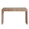 HDZNVF Rustic Wooden Console Table with Drawer, Minimalist Design, Ribbed Texture and Natural Finish - 4 of 4