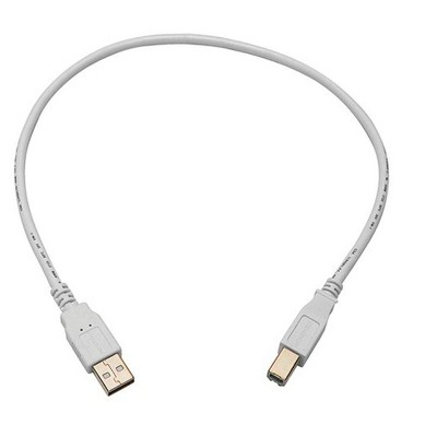 Monoprice USB 2.0 Cable - 1.5 Feet - White | USB Type-A Male to USB Type-B Male, 28/24AWG, Gold Plated