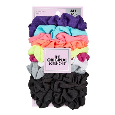 scunci No Damage Scrunchies - Brights/Basics - All Hair - 12pk