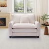 ONWITH 40" Chenille Lounge Chair for Reading, Modern Couch Cozy Sofa Bed, Upholstered Living Room Single Sofa Accent Chair with Ottoman, Green - 2 of 4