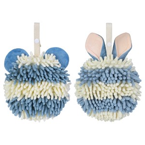 REGALWOVEN Cute Cartoon Soft Absorbent Fluffy Chenille Ball Hand Towels 2 Pcs - 1 of 4