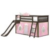 Twin Over Twin Low Bunk With Easy Slide & Pink & Gold Princess Curtain - 2 of 4
