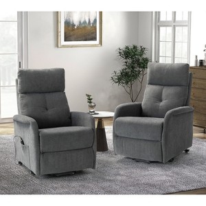 Set of 2 Gina Mid-century Power Remote Recliner with Metal Base  | ARTFUL LIVING DESIGN - 1 of 4