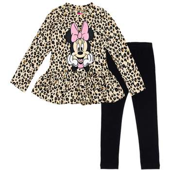 Disney Minnie Mouse Mickey Mouse T-Shirt and Leggings Outfit Set Infant to Big Kid