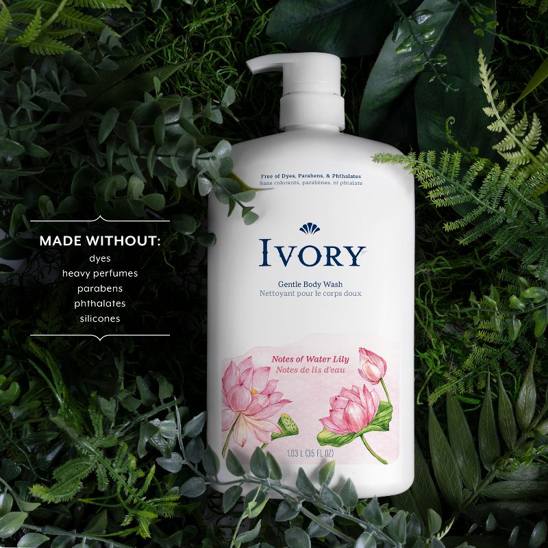 Ivory Mild &#38; Gentle Body Wash - Water Lily Scent - 35 fl oz, 3 of 9