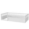 Sapphtopaz Twin Size Floor Bed with High Fence and an Open Door, Sturdy Wood Kids Floor Bed Frame for Children's Playroom, Bedroom - 3 of 4