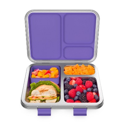 Bentgo Kids' Steel Leak-resistant 3 Compartments Bento-style Lunch Box - Purple : Target