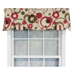 RLF Home Spheres Petticoat 100% Cotton with Fully Lined 3" Rod Pocket Valnance for Windows 50" x 15" Multi - 1 of 4