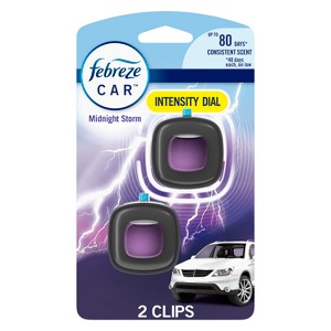 Febreze Car Air Freshener Vent Clip - Midnight Storm Scent - 0.13 fl oz/2pk - 1 of 4