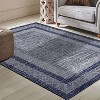 Modern Rug Thin Washable Non-Slip Geometric Border Low Pile Foldable Soft Non-Shedding Indoor Accent Carpet - 3 of 4