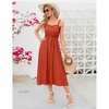 Coolmee Women's Dress Casual Summer Spaghetti Strap Dress Button Down Sleeveless A Line Beach Swing Midi Sundress - 2 of 4