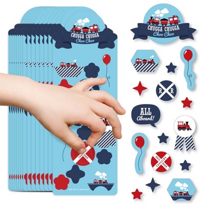 Big Dot of Happiness Railroad Party Crossing - Steam Train Birthday Party Favor Kids Stickers - 16 Sheets - 256 Stickers