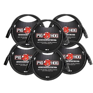 Pig Hog 8mm XLR Microphone Cable Male to Female 3 Ft Fully Balanced Premium Mic Cable - 6 Pack - 1 of 4