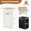 Costway Laundry Cabinet Freestanding Tilt Out Laundry Hamper with Basket Drawer Organizer - 3 of 4
