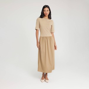 Women's Mixed-Media 1/2 Sleeve Dress - A New Day™ - 1 of 4