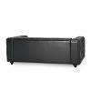 Sagewood Contemporary Faux Leather Tufted 3 Seater Sofa Midnight Black/Dark Brown - Christopher Knight Home - 3 of 4