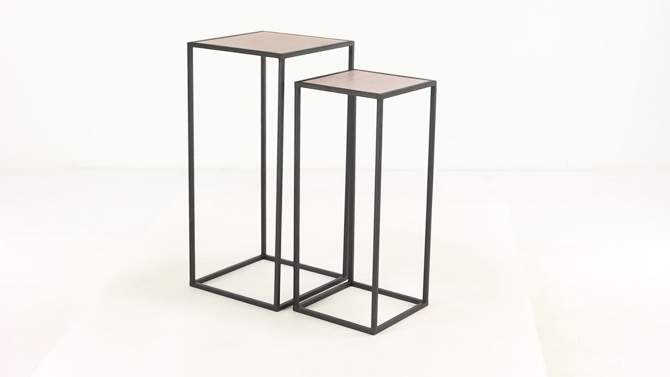 Set of 2 Contemporary Wooden Pedestals Black - Olivia &#38; May, 2 of 10, play video