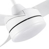 YUHAO 42 in. Indoor Modern Contemporary Matte White ABS Blades Integrated Dimmable LED Ceiling Fan with Light and Remote Control - 3 of 4
